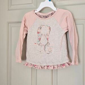 10/$10 YD Pink and Cream Kids Long Sleeve Top Size 2